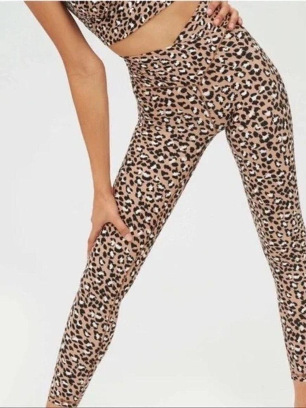 aerie Leopard Print Cross Front High-Waisted Leggings